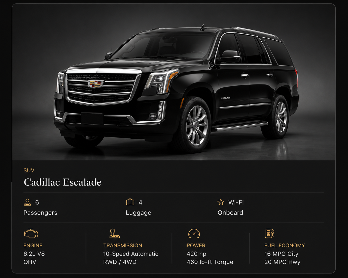 cadillac escalade section